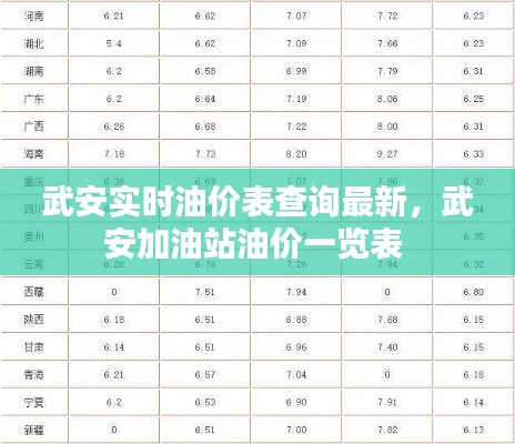 武安實(shí)時(shí)油價(jià)表查詢最新，武安加油站油價(jià)一覽表 