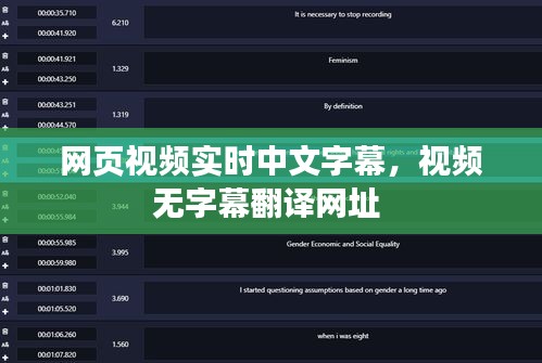 網(wǎng)頁視頻實(shí)時(shí)中文字幕，視頻無字幕翻譯網(wǎng)址 
