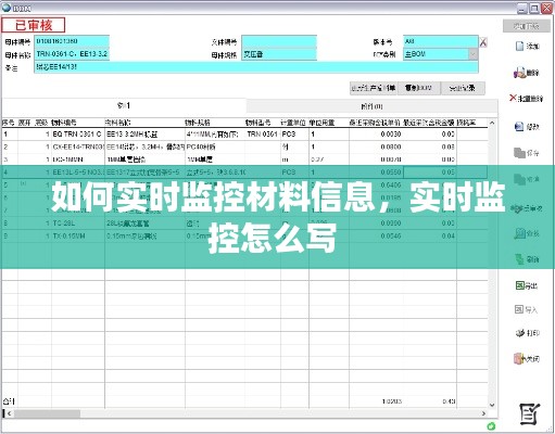 如何實(shí)時(shí)監(jiān)控材料信息，實(shí)時(shí)監(jiān)控怎么寫 