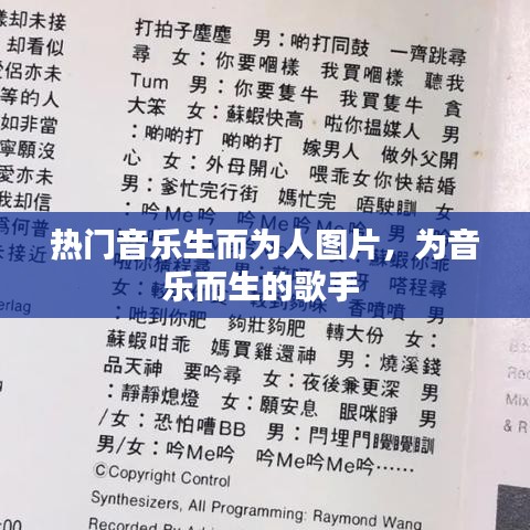 熱門音樂生而為人圖片，為音樂而生的歌手 