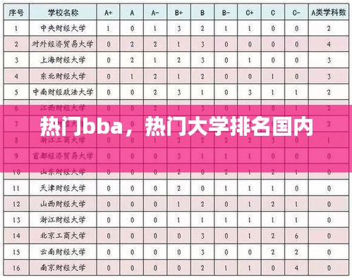 熱門bba，熱門大學(xué)排名國(guó)內(nèi) 