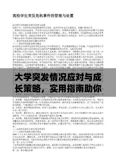 大學(xué)突發(fā)情況應(yīng)對與成長策略，實(shí)用指南助你化危為機(jī)！