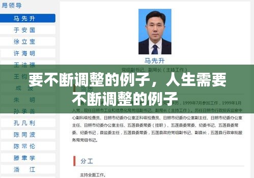 要不斷調(diào)整的例子，人生需要不斷調(diào)整的例子 