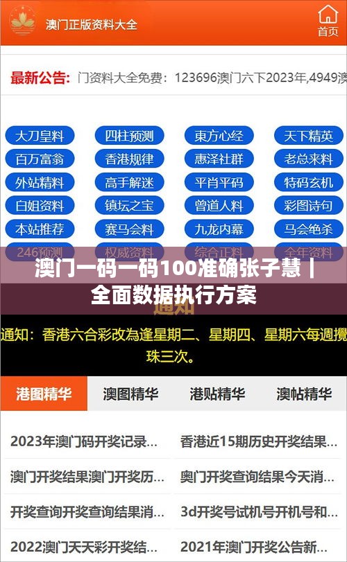 澳門一碼一碼100準(zhǔn)確張子慧｜全面數(shù)據(jù)執(zhí)行方案