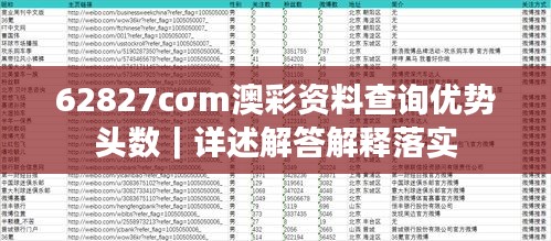 62827cσm澳彩資料查詢優(yōu)勢(shì)頭數(shù)｜詳述解答解釋落實(shí)