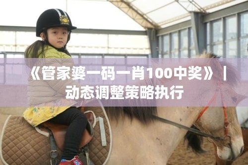 《管家婆一碼一肖100中獎(jiǎng)》｜動(dòng)態(tài)調(diào)整策略執(zhí)行