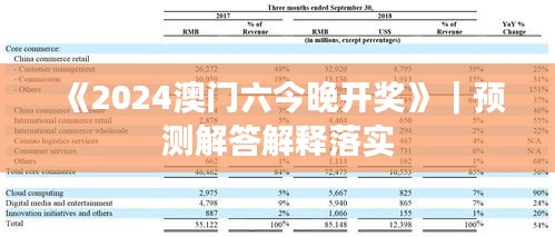 《2024澳門(mén)六今晚開(kāi)獎(jiǎng)》｜預(yù)測(cè)解答解釋落實(shí)