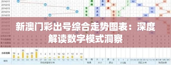 新澳門彩出號(hào)綜合走勢(shì)圖表：深度解讀數(shù)字模式洞察