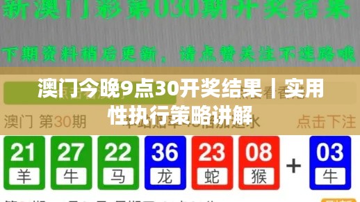 澳門今晚9點30開獎結(jié)果｜實用性執(zhí)行策略講解