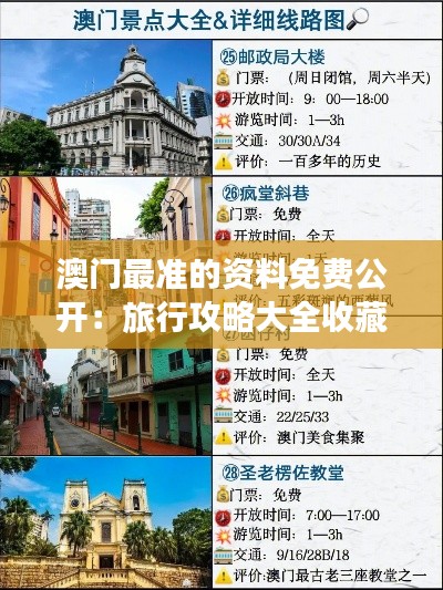澳門最準的資料免費公開：旅行攻略大全收藏