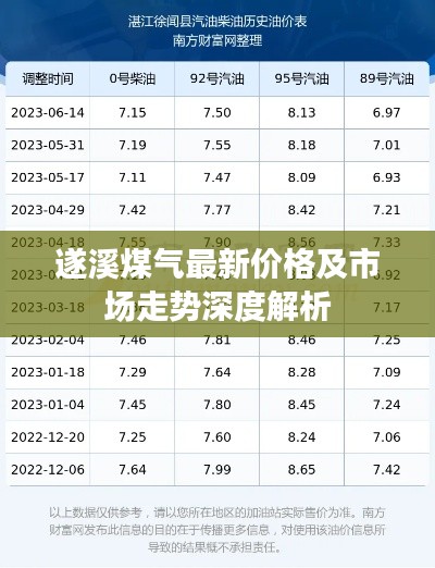 遂溪煤氣最新價格及市場走勢深度解析