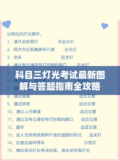 科目三燈光考試最新圖解與答題指南全攻略