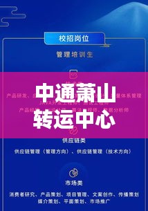 中通蕭山轉(zhuǎn)運(yùn)中心急聘人才！最新招聘信息揭秘
