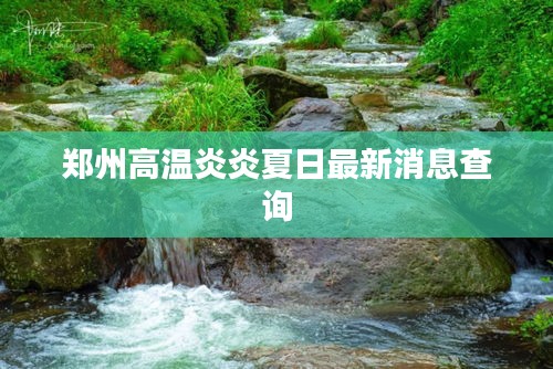鄭州高溫炎炎夏日最新消息查詢