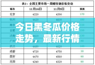 今日黑冬瓜價格走勢，最新行情報告