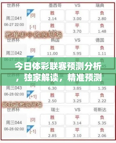 今日體彩聯(lián)賽預(yù)測分析，獨家解讀，精準(zhǔn)預(yù)測！