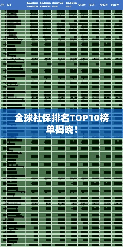 全球社保排名TOP10榜單揭曉！