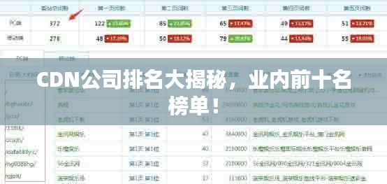 CDN公司排名大揭秘，業(yè)內(nèi)前十名榜單！