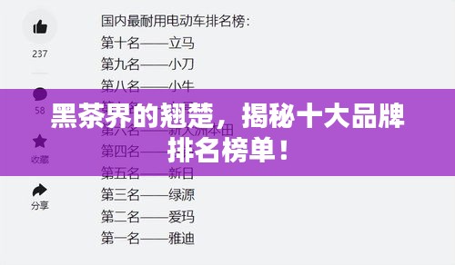 黑茶界的翹楚，揭秘十大品牌排名榜單！
