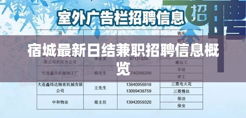 宿城最新日結(jié)兼職招聘信息概覽
