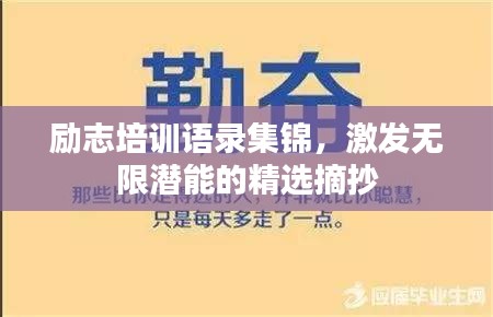 勵志培訓(xùn)語錄集錦，激發(fā)無限潛能的精選摘抄