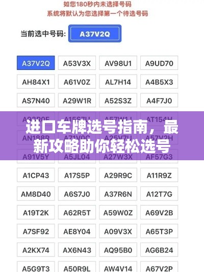 進口車牌選號指南，最新攻略助你輕松選號
