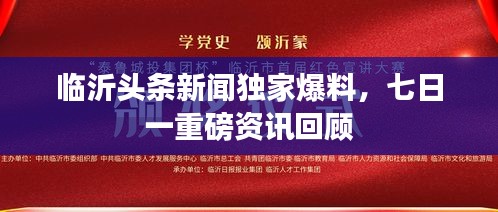 臨沂頭條新聞獨家爆料，七日一重磅資訊回顧