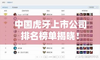 中國虎牙上市公司排名榜單揭曉！