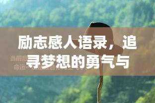 勵(lì)志感人語錄，追尋夢想的勇氣與堅(jiān)持的力量