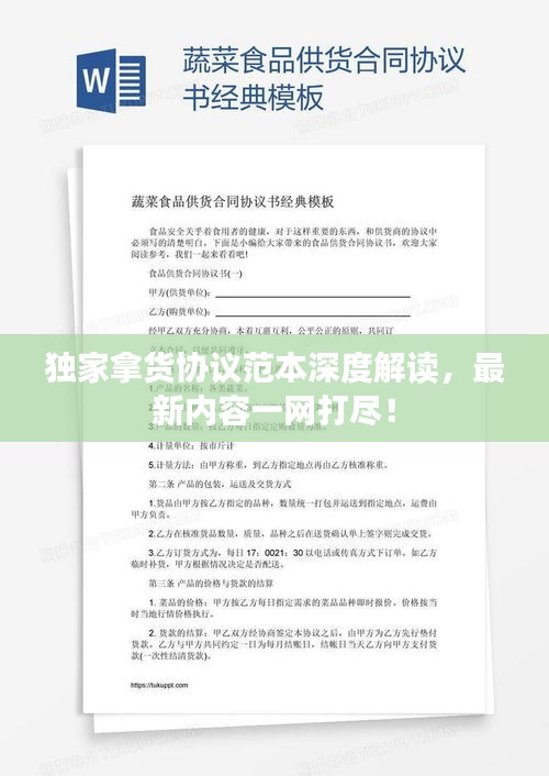 獨家拿貨協(xié)議范本深度解讀，最新內容一網(wǎng)打盡！