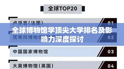 全球博物館學(xué)頂尖大學(xué)排名及影響力深度探討
