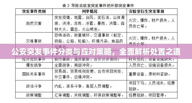 公安突發(fā)事件分類與應對策略，全面解析處置之道