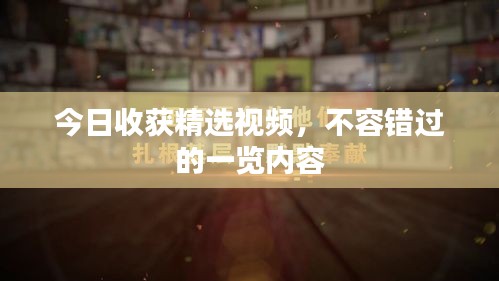今日收獲精選視頻，不容錯(cuò)過(guò)的一覽內(nèi)容