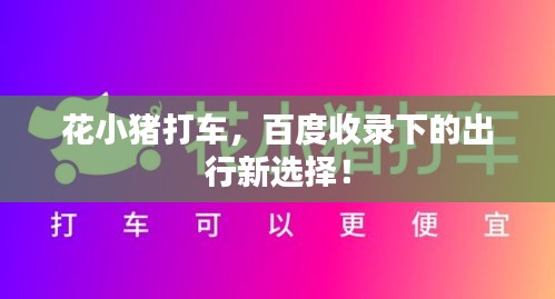 花小豬打車，百度收錄下的出行新選擇！