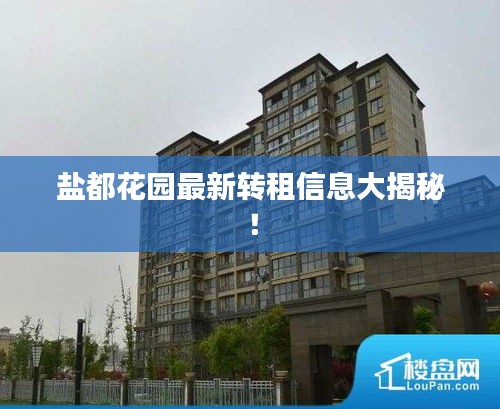 鹽都花園最新轉(zhuǎn)租信息大揭秘！