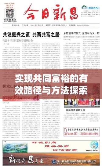 實(shí)現(xiàn)共同富裕的有效路徑與方法探索