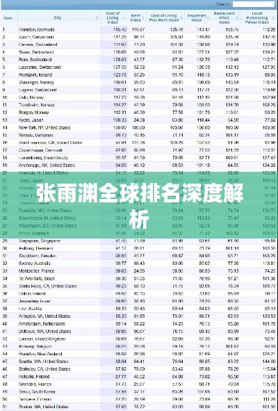 張雨淵全球排名深度解析