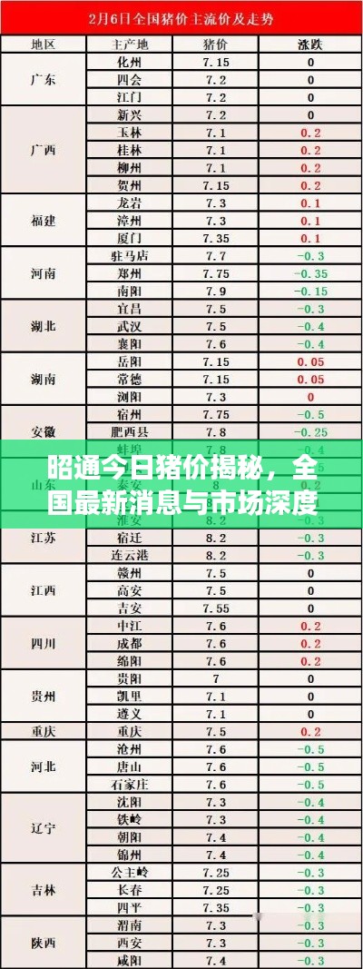昭通今日豬價揭秘，全國最新消息與市場深度洞察