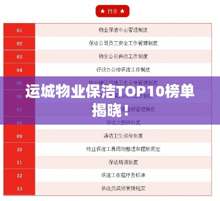 運城物業(yè)保潔TOP10榜單揭曉！